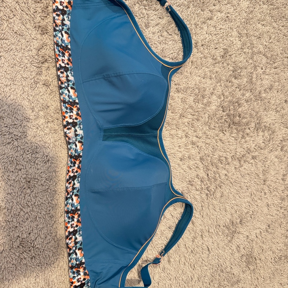 Panache Teal and Multicolor Sports Bra